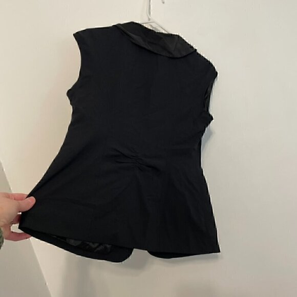 CABI Tuxedo Dinner Vest 917 Black Sleeveless Mixed Media Single Button Jacket 6 - Picture 13 of 13